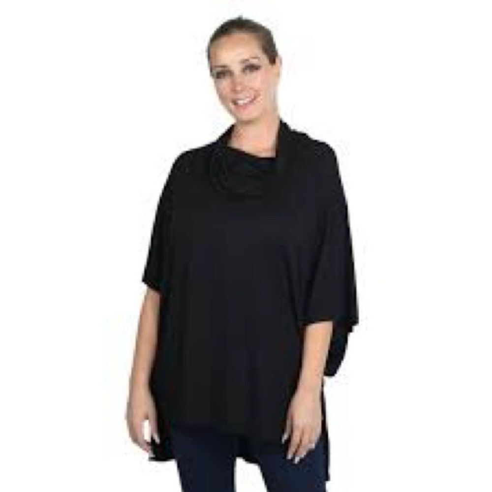 Jovie Black Loose Drape Cowl Neck Top Xs